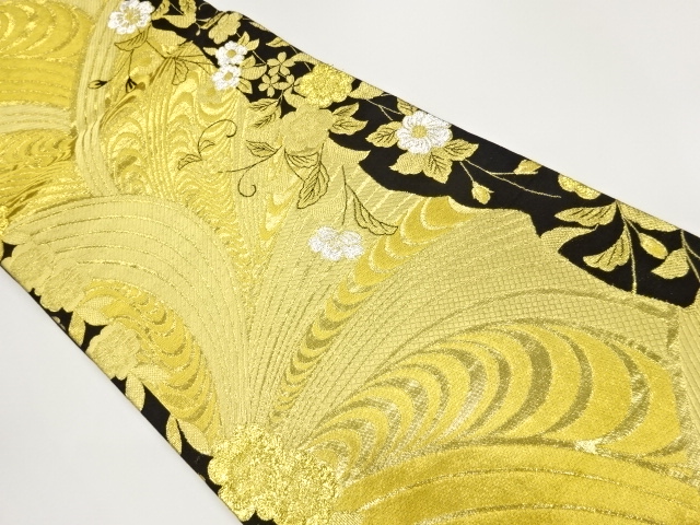 JAPANESE FUKURO OBI / WOVEN WAVY STRIPE